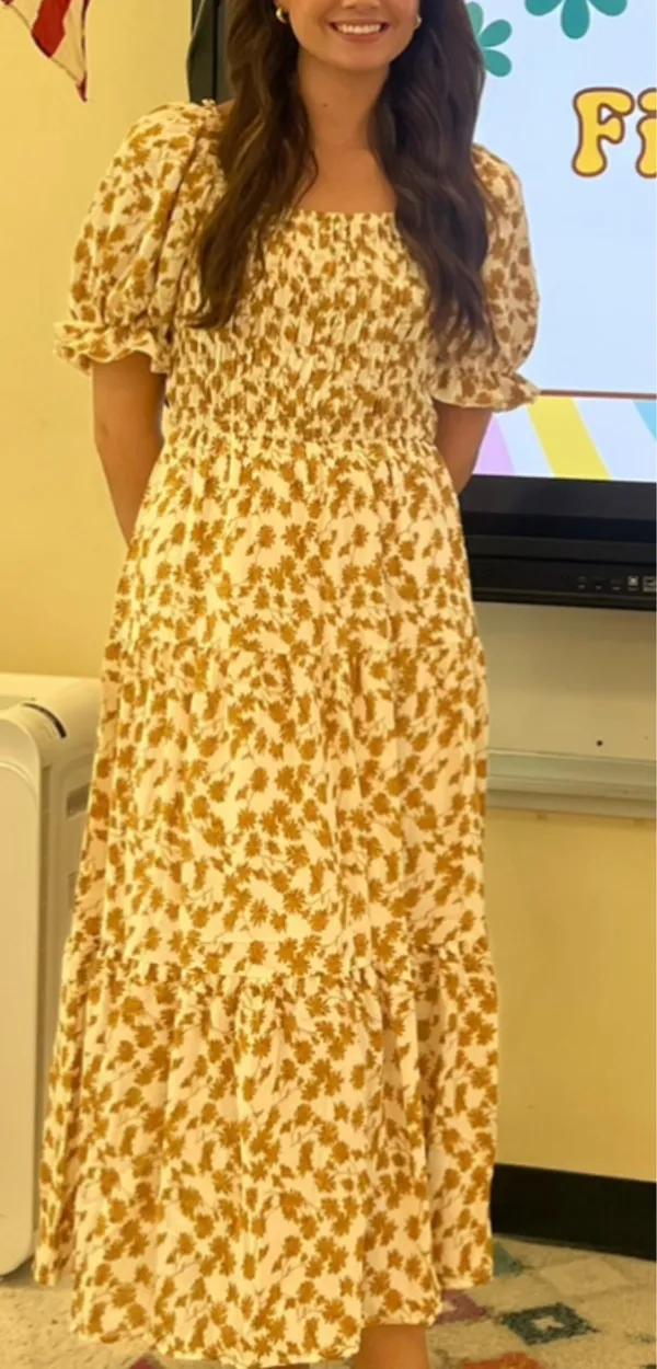 Floral Maxi Dress Yellow - Image 2
