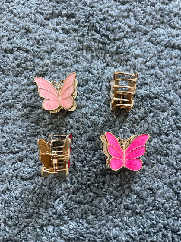 4 butterfly clips Pink - Image 2