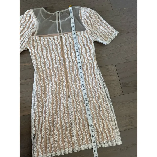Lulus White Embroidered Mesh Mini Dress Short Sleeve - Image 4