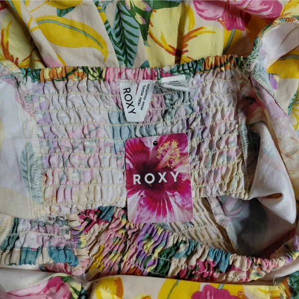 Roxy Womens Floral Dress Size Medium Tropical Vacation Resort Beach Boho Coastal - Image 11