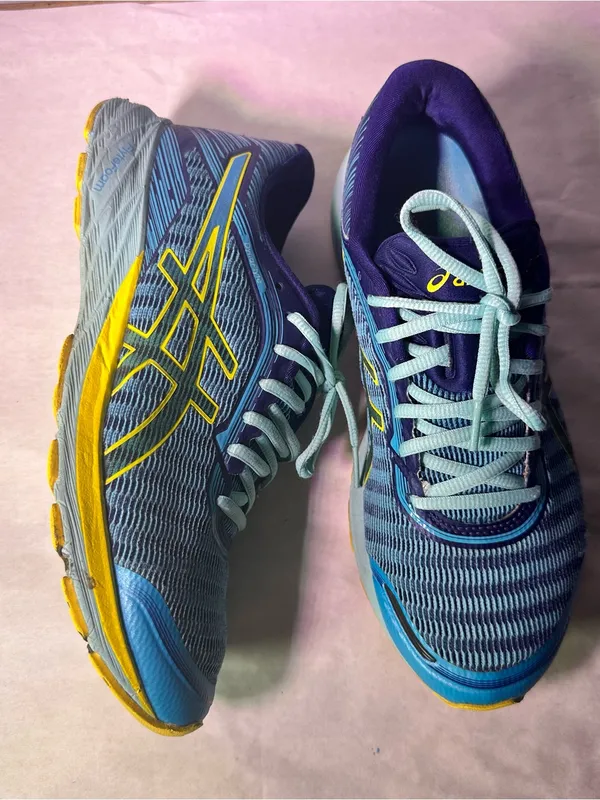 ASICS Women's Blue and Yellow Running Sneakers - Image 4