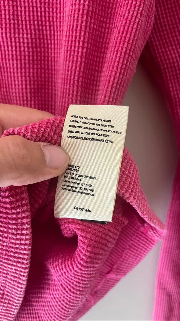 Pilcro and the Letterpress Pink Thermal Waffle Knit Long Sleeve Top Size Small - Image 6