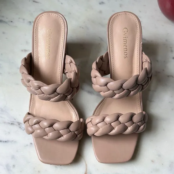 Women's Nude Braided Heels Tan Size 6.5 - Image 2