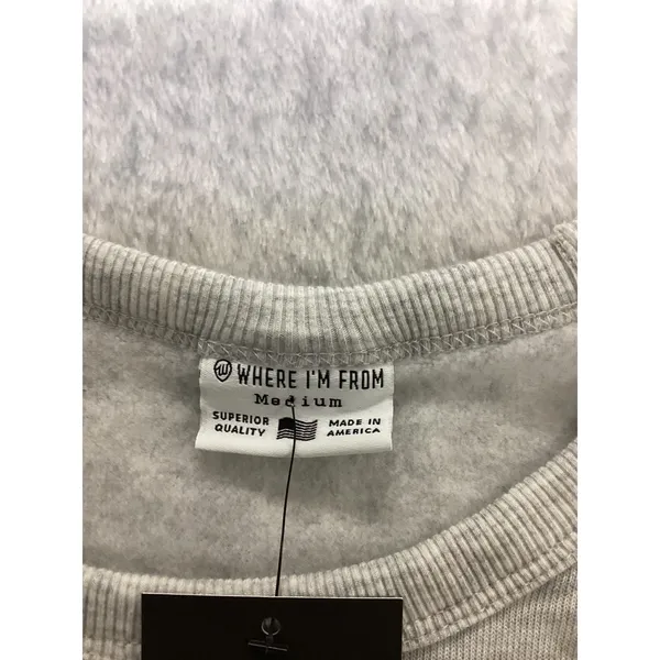 Where I'm From Game Day Boots Cropped Crewneck Sweatshirt Ash‎ Grey Medium NEW - Image 3