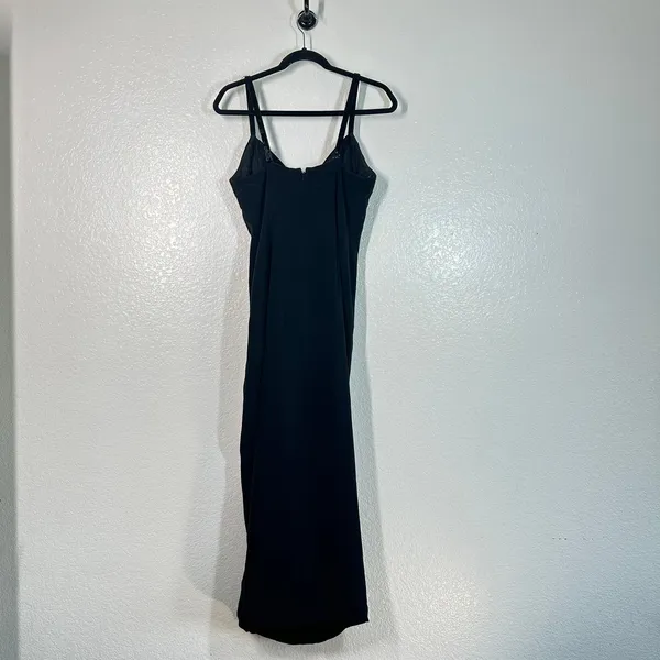 Niteline 6 floor-length black slip gown beaded formal wedding guest ball gala - Image 10