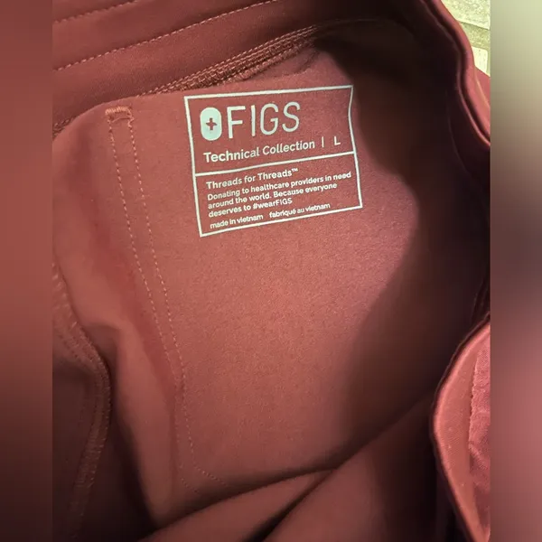 Womens FIGS maroon scrub bottoms - Image 2