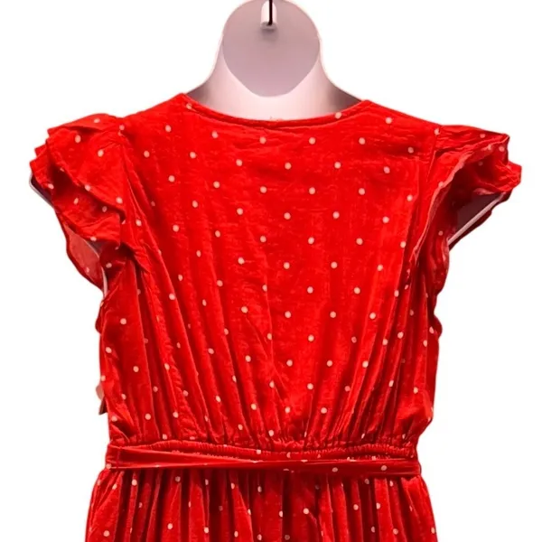 Old Navy Polka Dot Wrap Dress‎ Red Large - Image 4