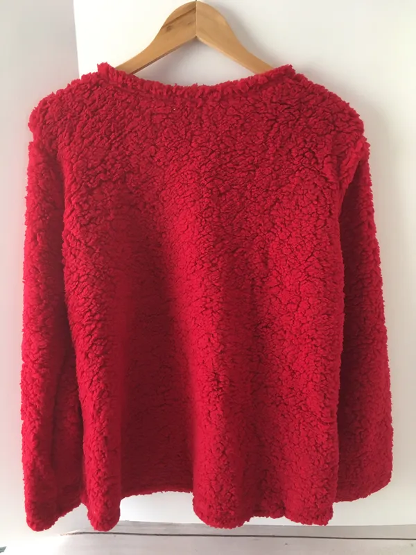 Red Sweater Cardigan, XL - Image 3