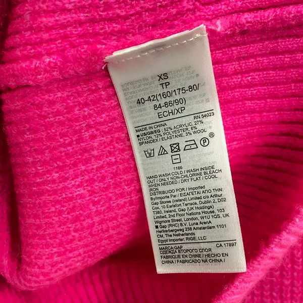 GAP Hot Pink Textured Crewneck Sweater Size XS - Image 6