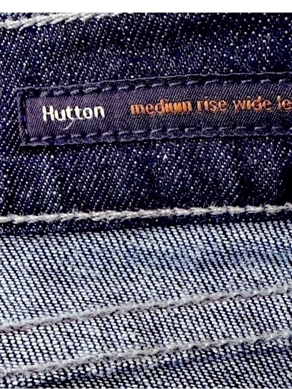 CITIZEN OF HUMANITY MID RISE HUTTON WIDE LEG FLARE DARK WASH SIZE 30 Inseam 34 - Image 14