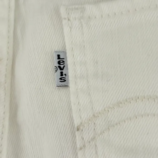 Levis 524 Too Superlow Skinny Jeans White‎ Denim Low Rise Womens 16x31 - Image 6