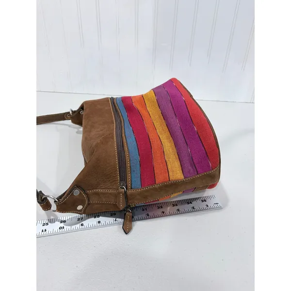 Cedano Guatemala Woven Stripe Leather Crossbody Bag‎ Boho Artisan Color - Image 12