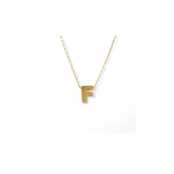 Boutique NEW Women's Letter F Dainty 14k Gold‎ Filled Block Necklace, 16-18” - Image 10
