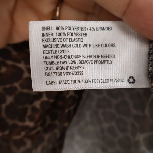 Wild Fable Brown Leopard Print Sheer Mesh Smocked Mock Neck Blouse Large L - Image 3