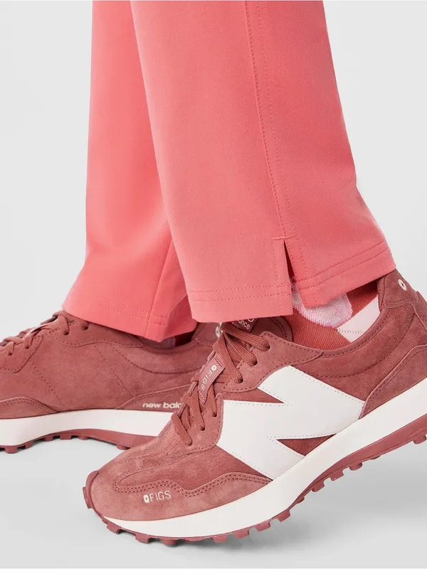 Figs Coral Drawstring Cargo Joggers with White Tie - Image 5
