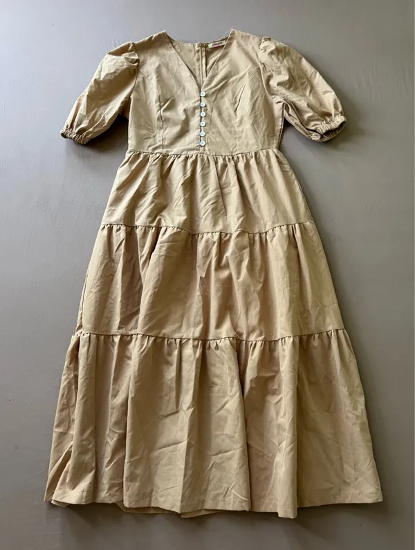 Sunday Up Boho Puff Sleeve Tiered Midi Dress - Image 2