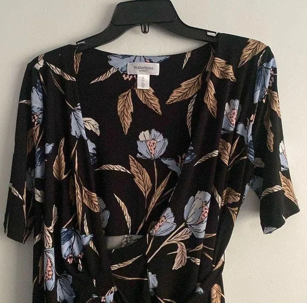 Motherhood Maternity Floral Wrap Dress - Image 3