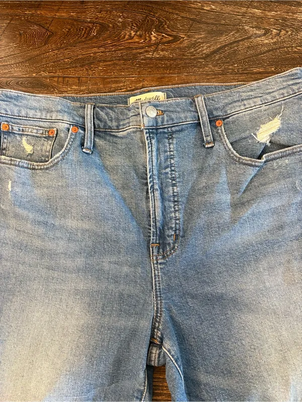 Madewell Perfect Vintage Jean Womens 32 Blue NWT Distressed Denman Wash NC328 - Image 3