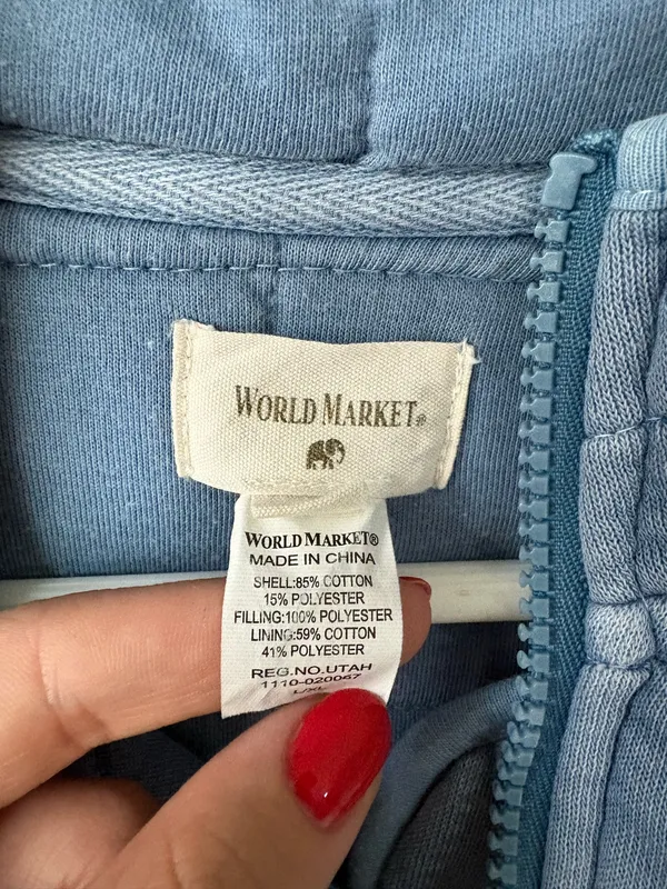 World Market quilted blue jacket! Size L - Image 4