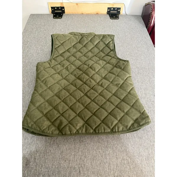 Old Navy Puffer Vest Womens Sz L Green Quilted Full Zip Pockets Outdoors Layer - Image 7