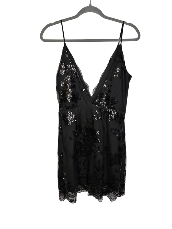 🖤 SUPERDOWN Abigal Mini Dress Size M Black Sequin Lace Party Cocktail Dress‎ 🖤 - Image 4