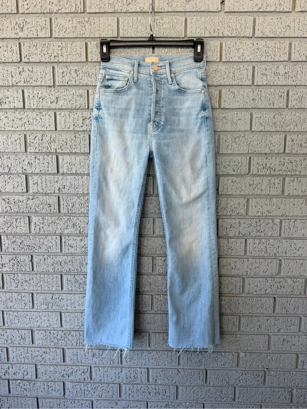 Mother The Tripper Ankle Fray Jeans Island Time Light Wash Flare Size 23 - Image 4