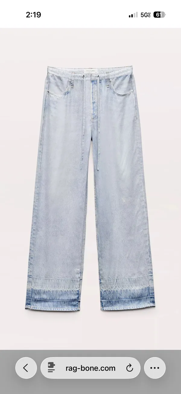 rag & bone miramar satin phoebe drawstring pant  - Image 2