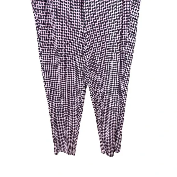 Torrid Slim Taper Studio Ponte High Rise Tie Pant Pink Houndstooth Plus Size 1X‎ - Image 5