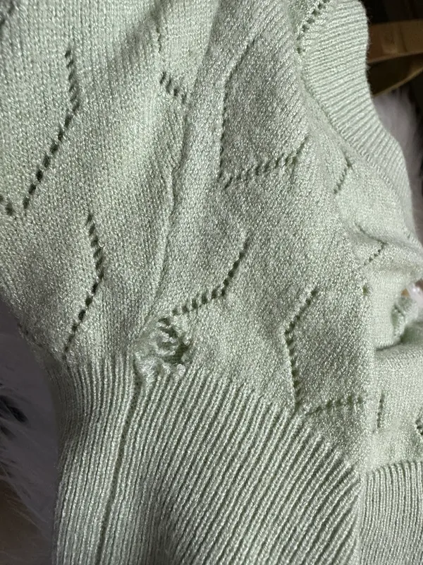 SheIn Green Puff Sleeve Sweater - Image 6