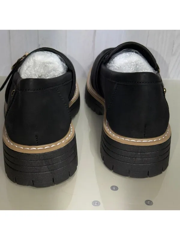 Black Chunky Lug Sole Loafers Women’s Size 36 NWOT - Image 7