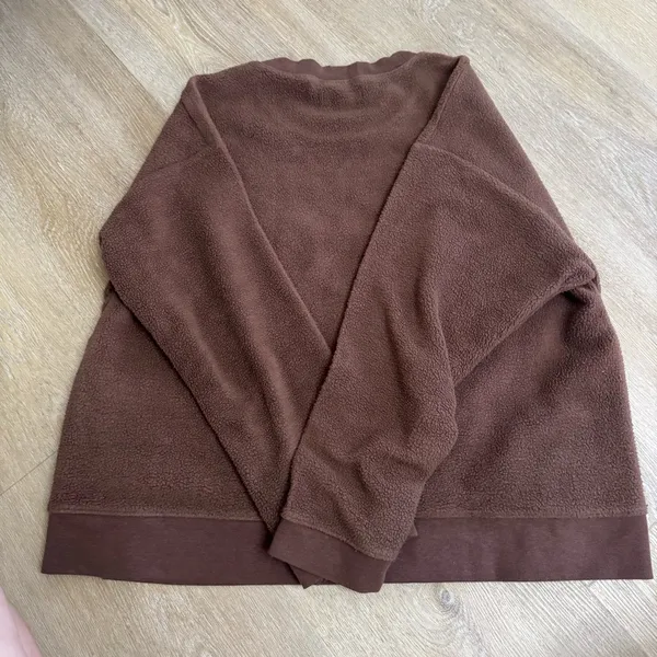 Madewell Cozy Brown Fleece Pullover Sweater - Image 4