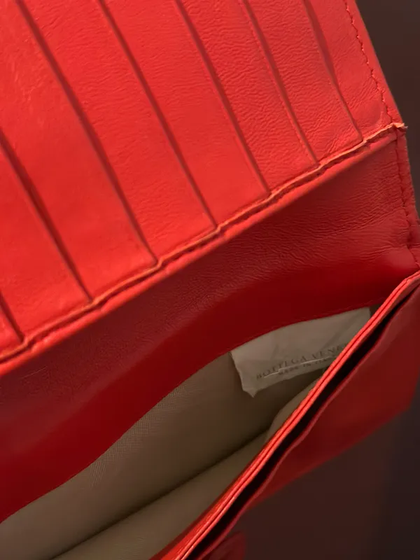 Bottega Veneta Red Wallet With COA - Image 4