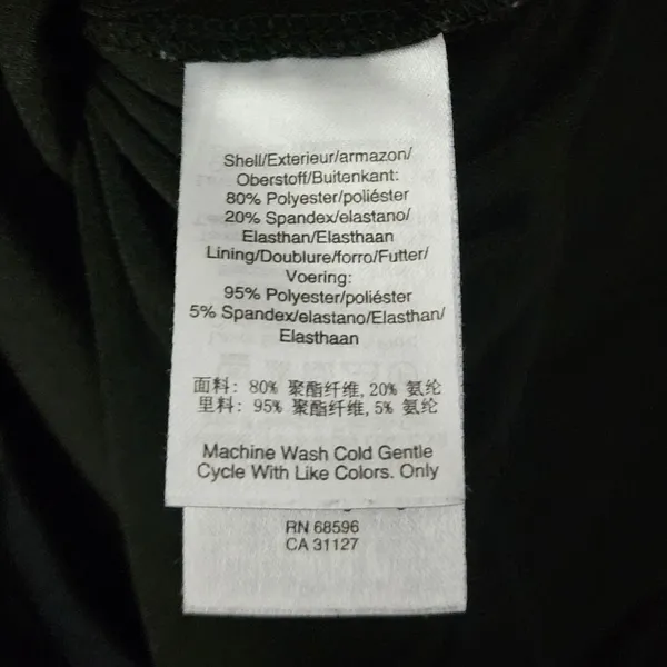 DKNY Mesh Layered Grunge Top Sheer Long Sleeve Black Ruched‎ Bodice Top Large - Image 4