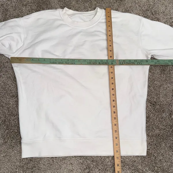 Lululemon Perfectly Oversized Crew Women 12 White Good French Terry Sweatshirt - Image 6
