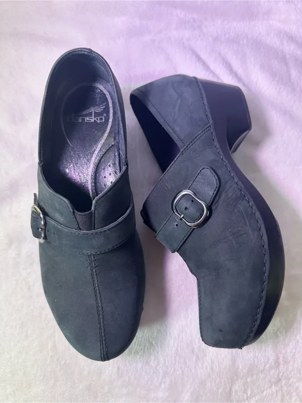Dansko Black Buckle Clog Flats - Image 6