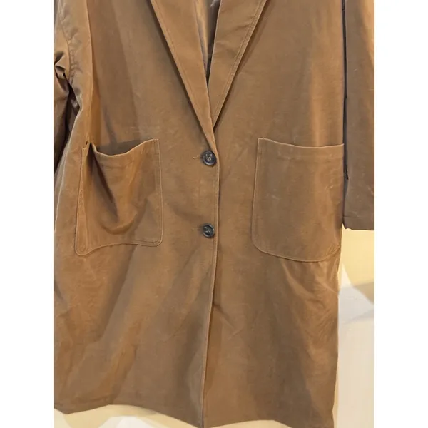 The Korner Anthropologie Chore Utility‎ Barn Long Velvet Coat Size 8 Oversized - Image 6