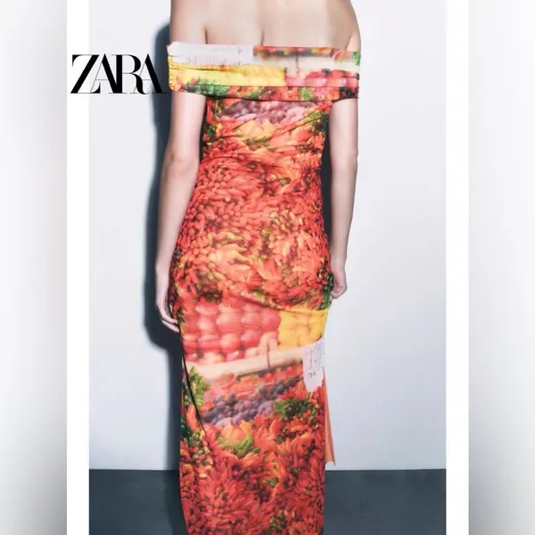 NWT Zara midi floral tulle Dress - Image 3
