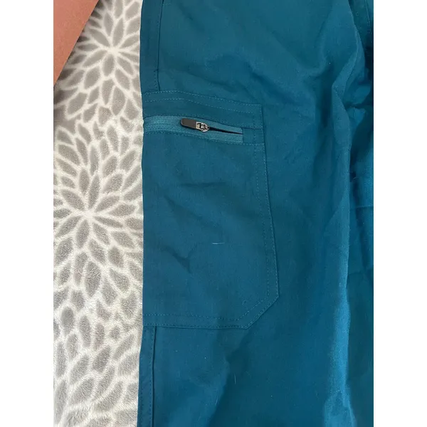 Teal Blue Jogger‎ Scrub Pants sz XS High Waisted Cargo Pocket Pull On Athleisure - Image 7