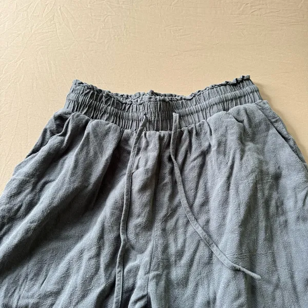 Linen Blend Wide Leg Pants Gray - Image 4