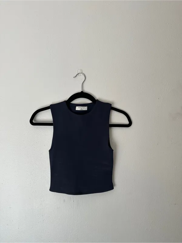Babaton Black Cropped Tank Top - Image 2