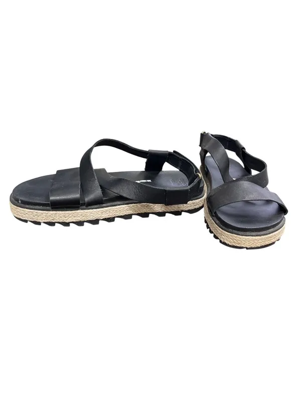 Sorel wms black leather open toe casual sandals shoes sz8 SKU 9997 - Image 2