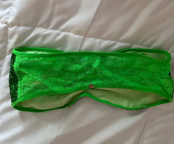 PINK Green Sequin Bandeau - Image 2