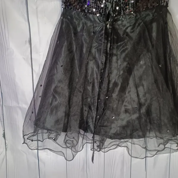For your special day black strapless sequin mini dress - Image 9