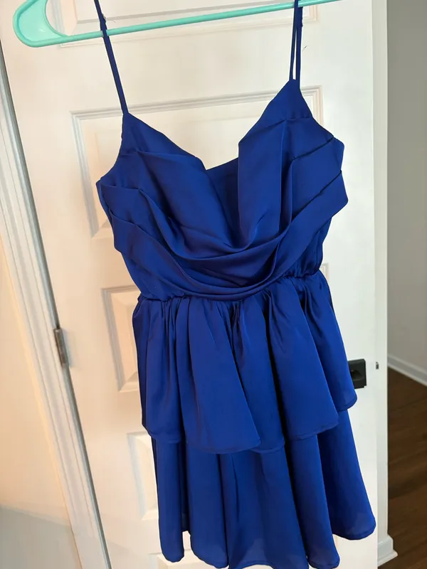 Blue Lucy in the Sky Dress Mini Satin - Image 2