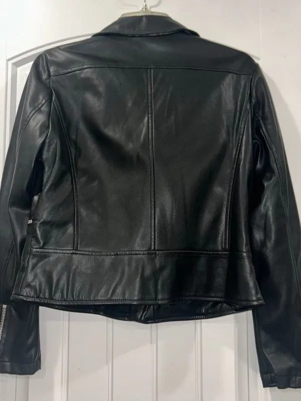 Scoop Faux Leather Women's Black Jacket Small - Image 4