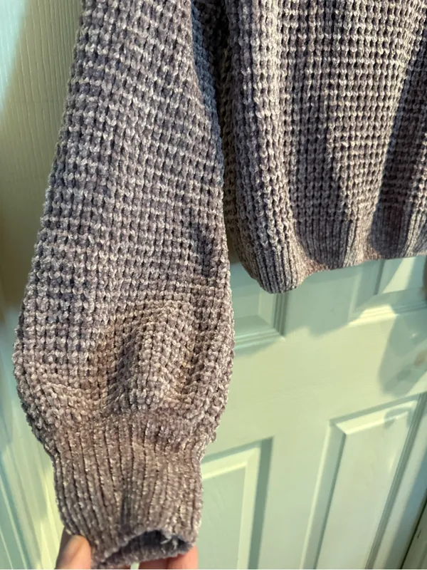 Altar'd State Mauve Waffle-Knit Crew Sweater - Image 7
