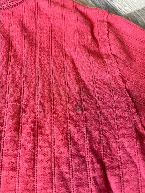 Aerie Off-Duty Pointelle Ribbed Shirt in Red - Image 7