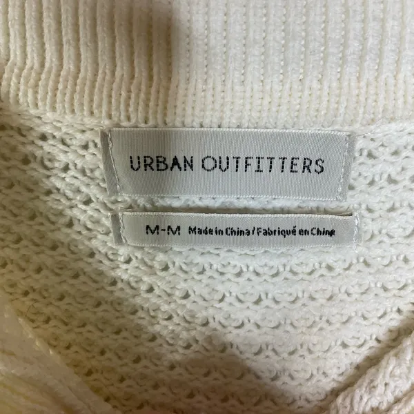 Urban Outfitters Cream Half Button Pullover Over Cream Sweater Size Medium‎ - Image 3