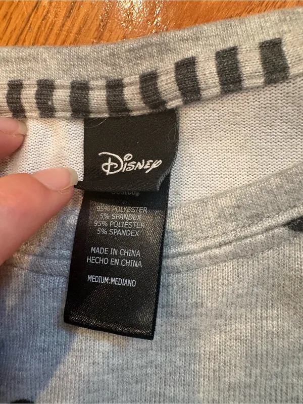 Disney Mickey Mouse Allover Print Gray Oversized Cozy Pullover Top Medium - Image 3
