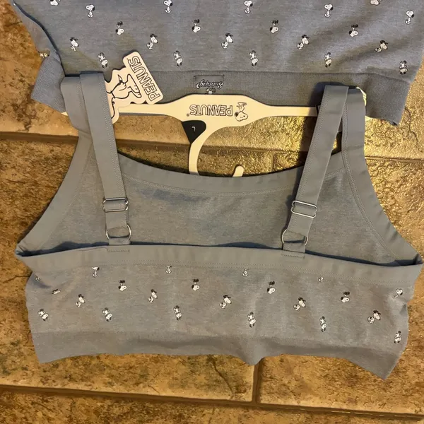 NWT Peanuts Snoopy bra and boy shorts set sz L - Image 3